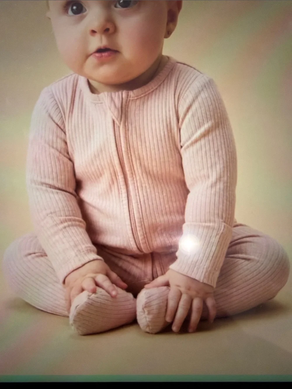 Morí Ribbed clever zip footed baby pajamas 0-3 months